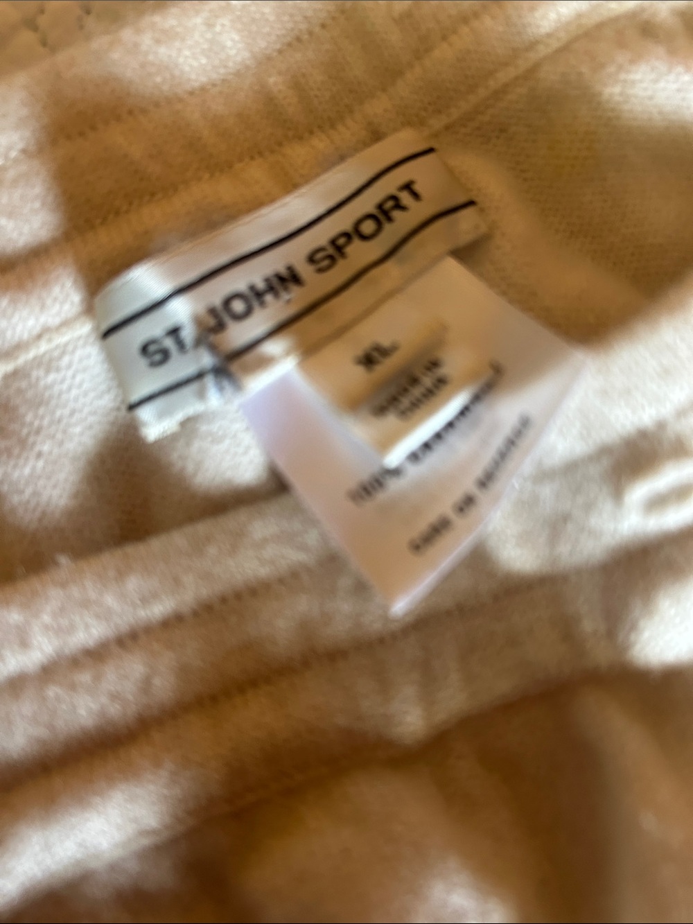 St. John Cream Sweatpants with Subtle Texture, 100% Cashmere.